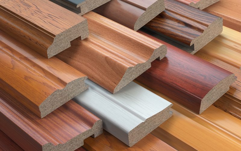 Samples of wooden furniture MDF profiles, Different medium densi