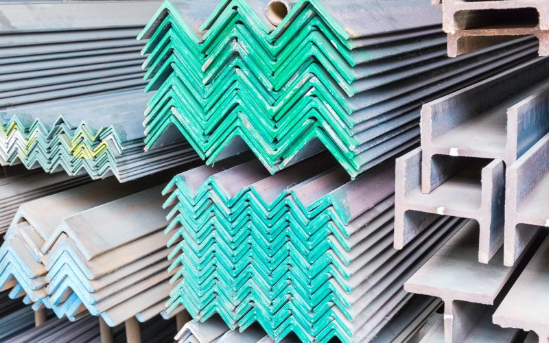 steel construction materials closeup